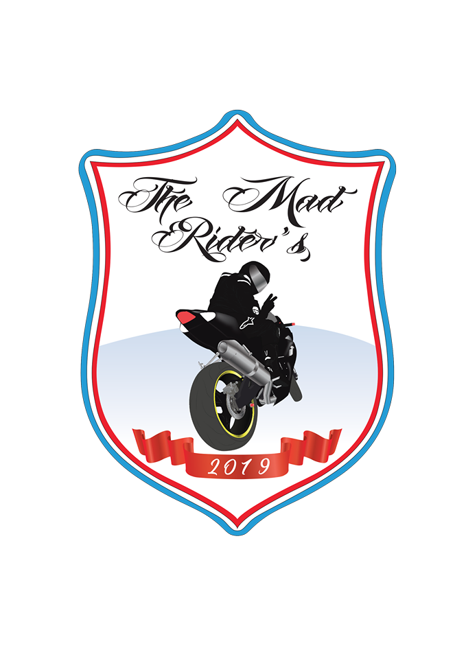 Logo original The Mad Rider’s – Gracieux Christopher sur sa GSXR 1000, visuel fondateur de l’association