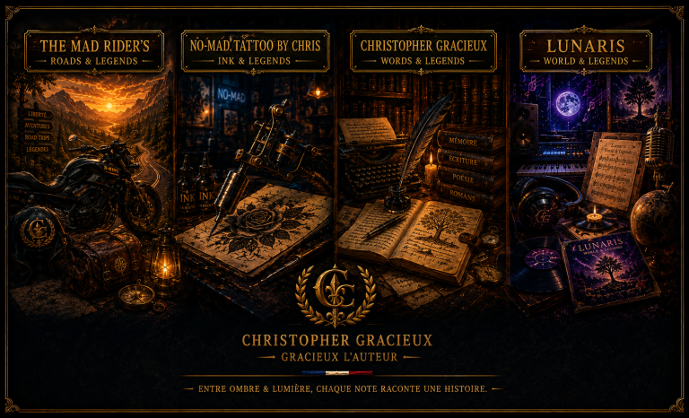 Gracieux Christopher – Moto, tatouage, livres et musique